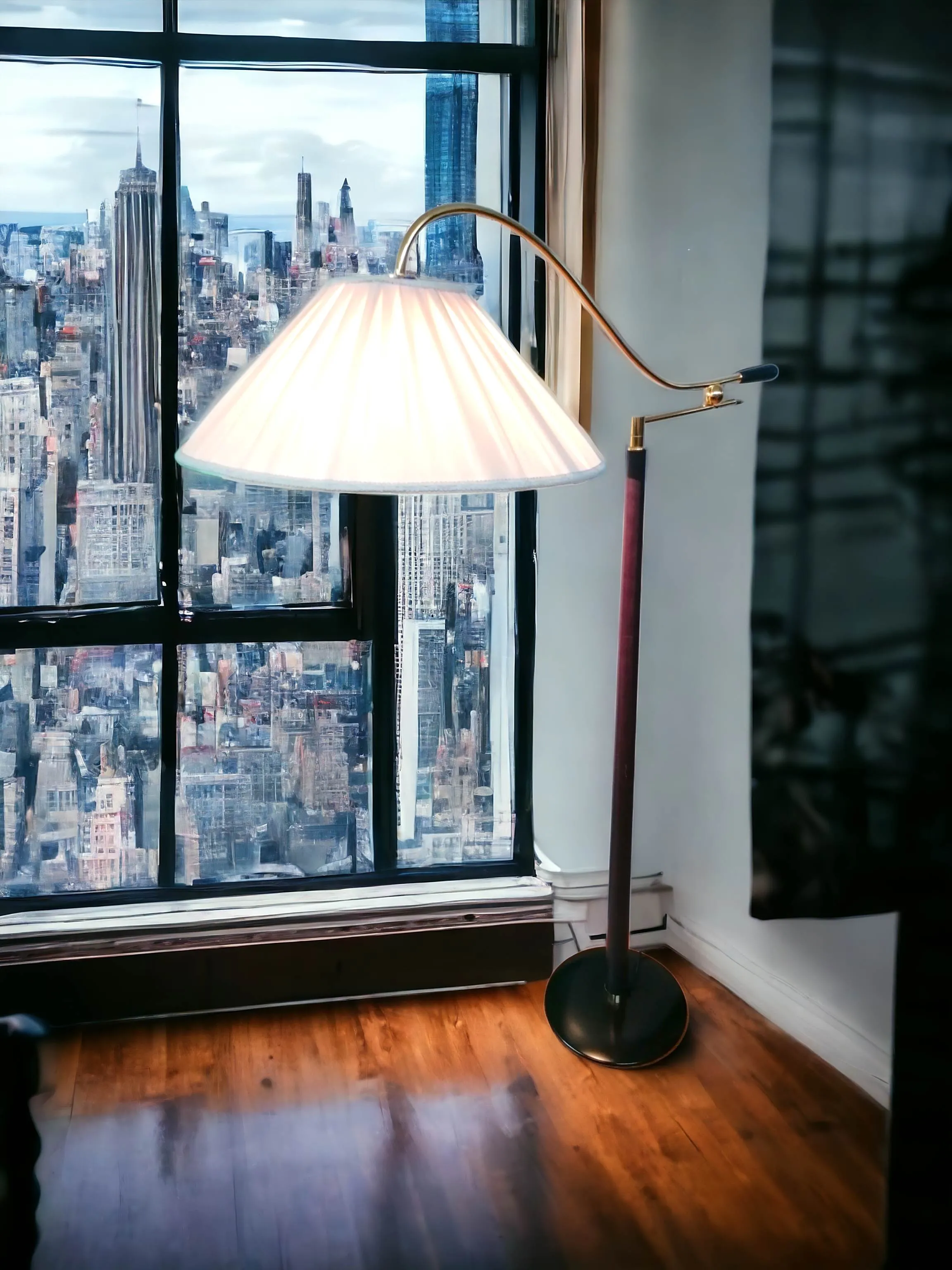 Cette lampe sur pied combine élégance et fonctionnalité, grâce à son bras orientable qui permet de régler la lumière à souhait. Le abat-jour en tissu diffuse une lumière douce et accueillante, idéale pour créer une ambiance relaxante dans n'importe quelle pièce. Parfaite comme lampe de lecture près du canapé ou comme éclairage d’accent dans une chambre, c’est un objet polyvalent et raffiné qui s’adapte à tous les styles de décoration.