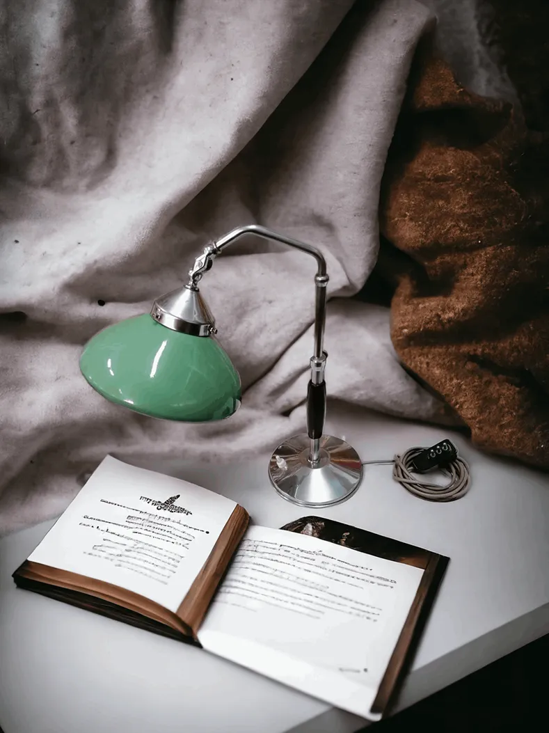 La lampe de table ministérielle de bureau est une icône du design classique, souvent associée à des environnements élégants et professionnels. Caractérisée par l'abat-jour en verre vert typique, cette lampe est généralement réalisée avec une base robuste en laiton ou en métal, ce qui lui confère stabilité et style. La lumière émise est douce mais efficace, idéale pour éclairer la zone de travail sans fatiguer les yeux, ce qui la rend parfaite pour les bureaux ou les études professionnelles. Avec son design intemporel, la lampe ministérielle est parfaite pour ceux qui recherchent un complément qui allie fonctionnalité et esthétique, ajoutant une touche de prestige à n'importe quel environnement de travail.